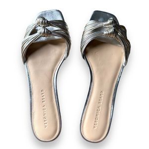 Veronica Beard Gemma Silver Gold Sandal Size 9
